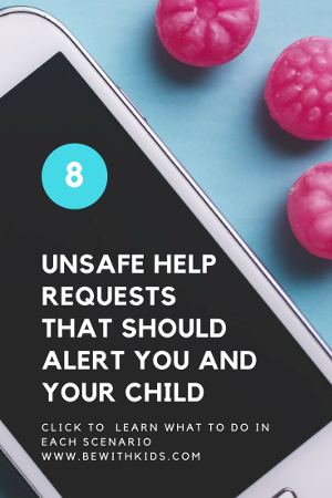 8 unsafe help requests that should alert you and your child - post cover - phone with candies